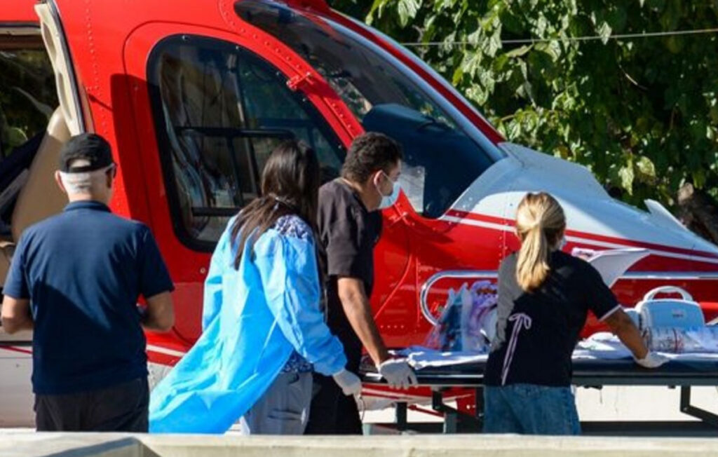 Un bebé prematuro fue trasladado de urgencia en helicóptero desde Jáchal al Hospital Rawson